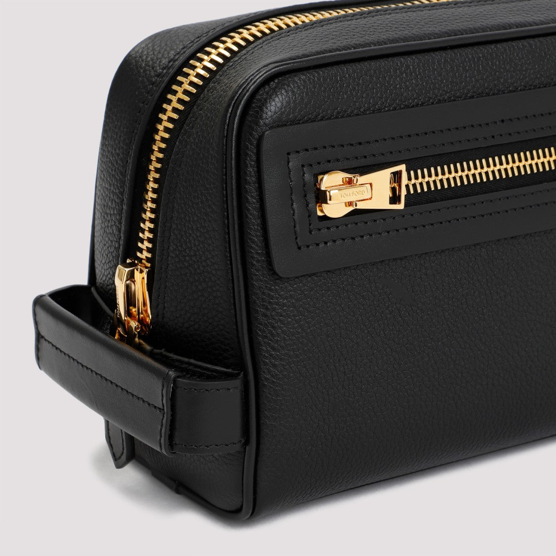Tom Ford Black Grained Leather Toiletry Case
