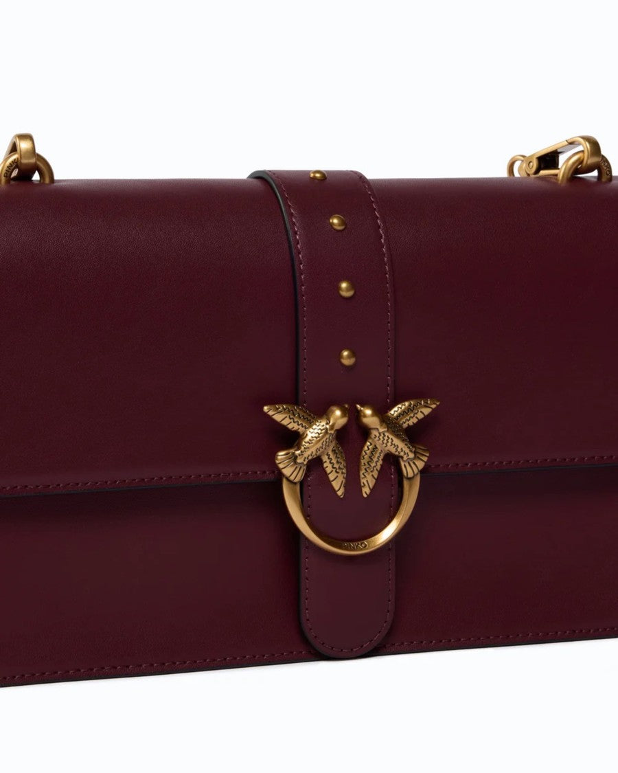 Pinko Deep Red Love Bag One Medium Leather Shoulder Bag