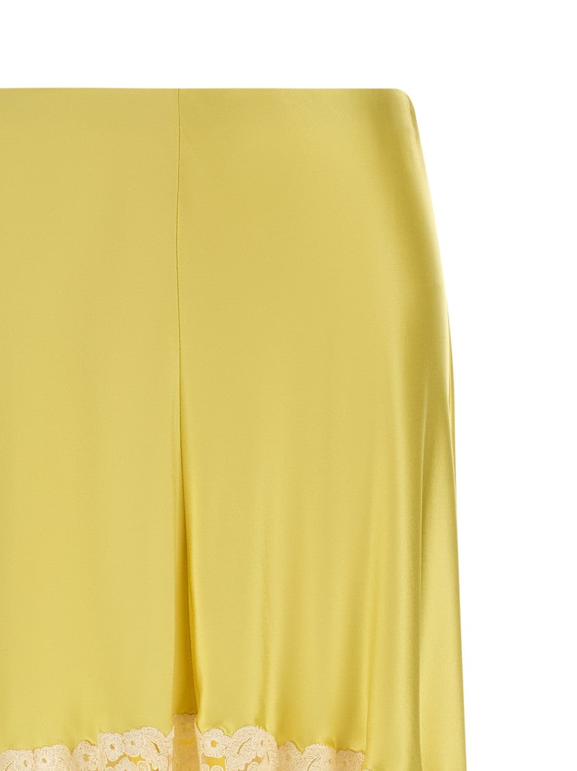 Alberta Ferretti Lace Insert Skirt