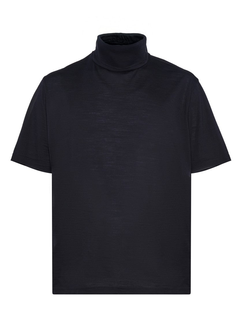 Low Brand Relaxed Fit Half Turtleneck Sweater In Deep Blue