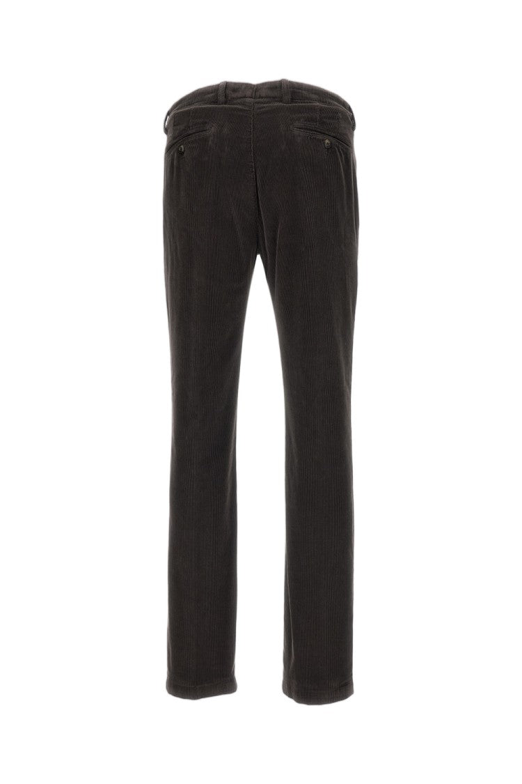 Briglia 1949 Brown Cotton Corduroy Slim Straight-Leg Pants