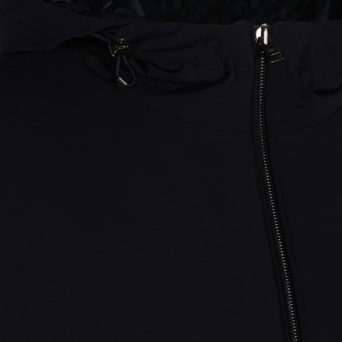 Herno Solid Black Jacket With Adjustable Drawstrings