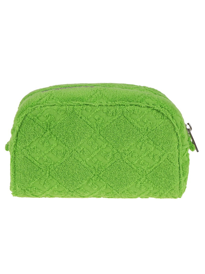 Tory Burch Textured Green Cotton Blend Clutch