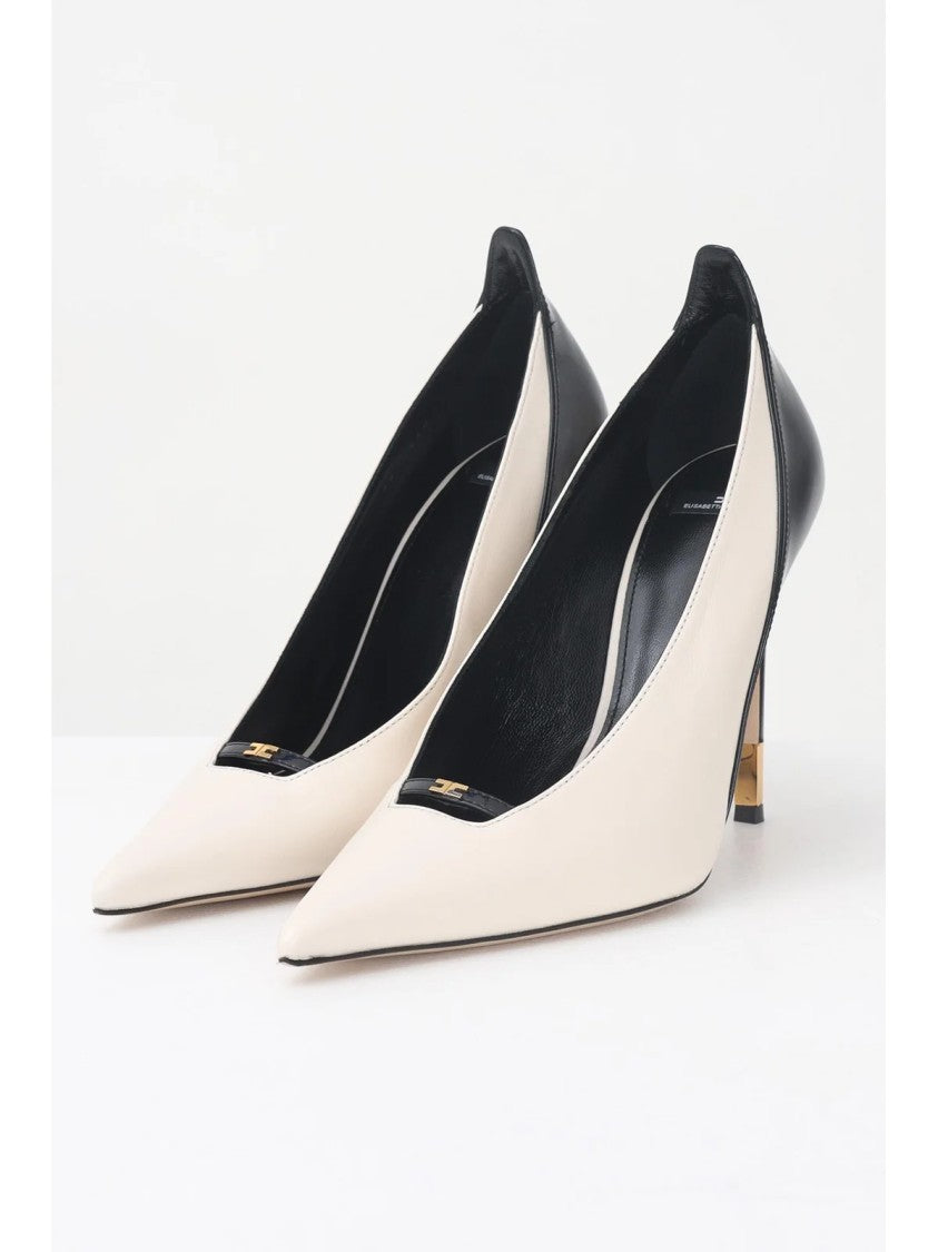 Elisabetta Franchi White Leather Pointed Pumps