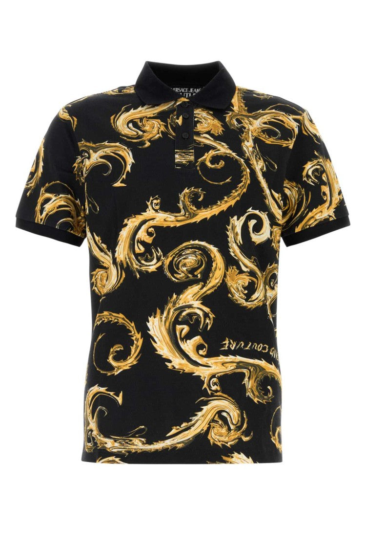 Versace Jeans Couture Printed Piquet Polo Shirt