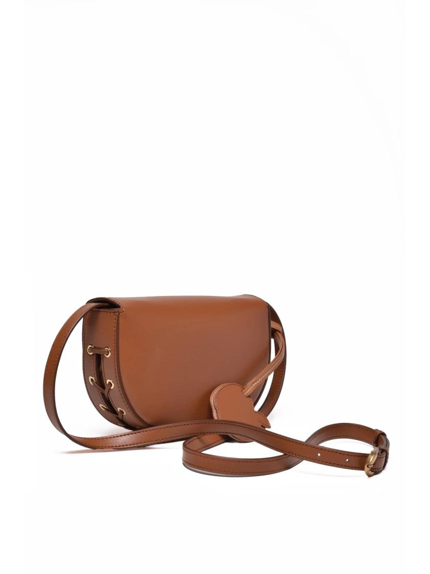 Stella Mccartney Brown Compact Flap Clip Shoulder Bag