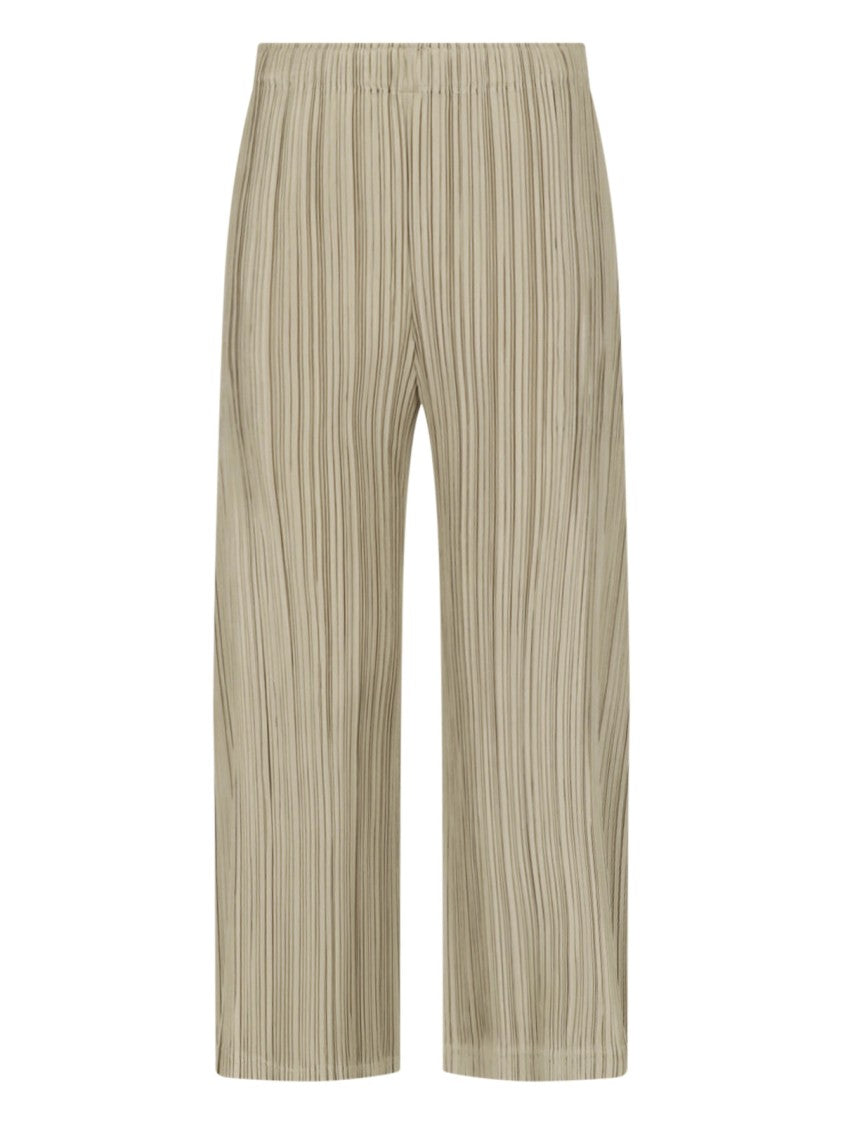 Pleats Please Issey Miyake Straight-Leg Gathered Pleated Formal Pants