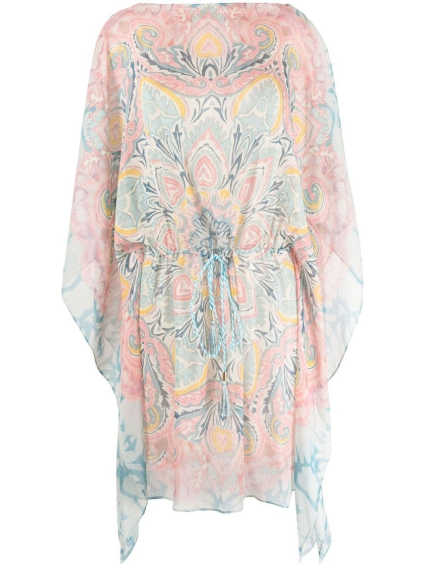 Etro Flowing Midi Dress With Intricate Pastel Pattern