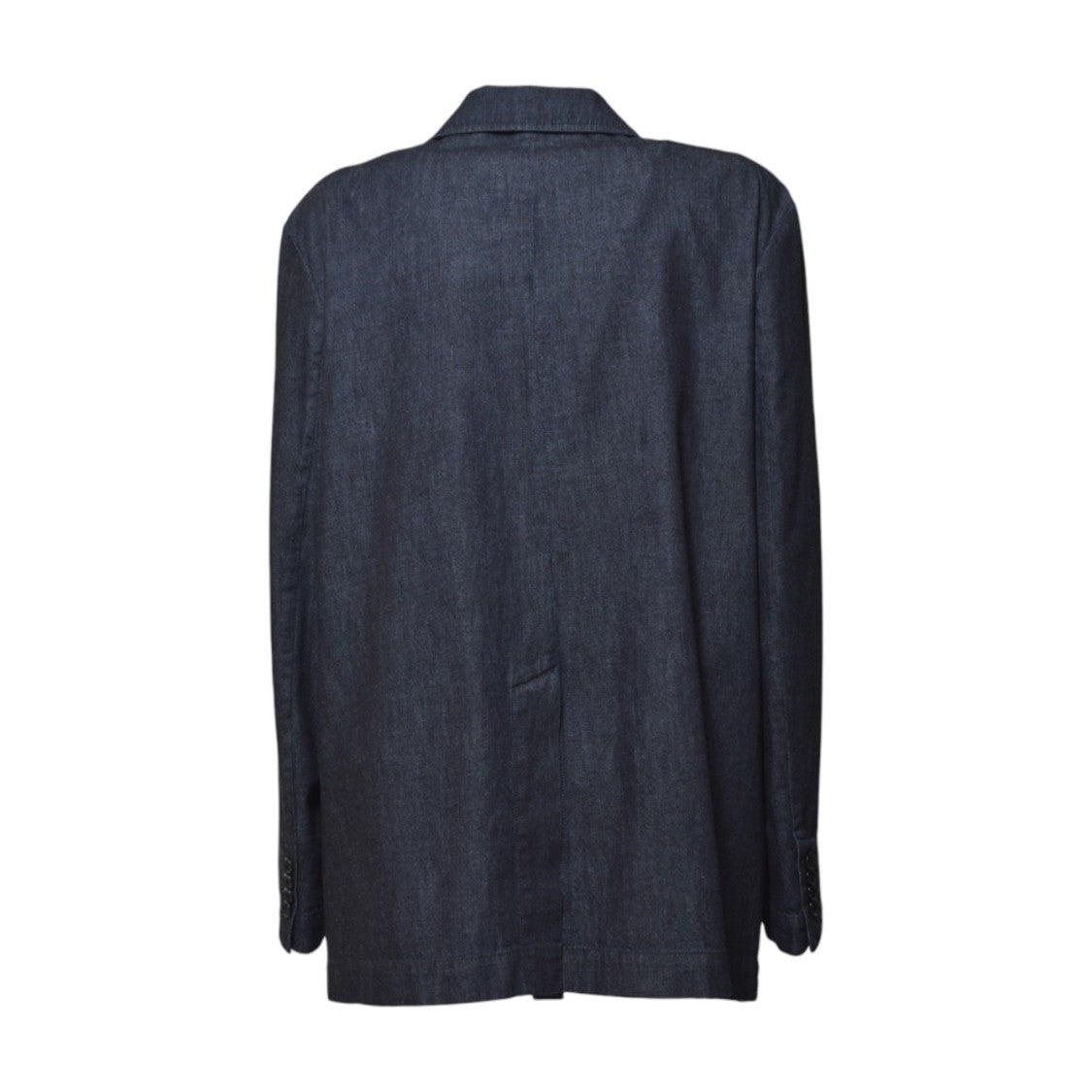 Aspesi Double Breasted Jacket In Blue Denim