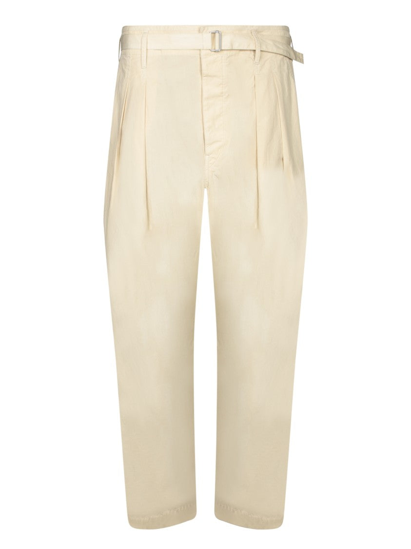 Lemaire High-Waisted Beige Trousers With Tailored Structure