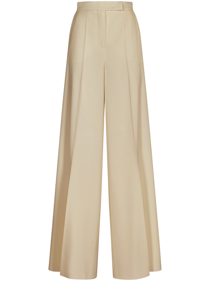 Max Mara High-Waisted Wide-Leg Trousers With Sharp Pleats