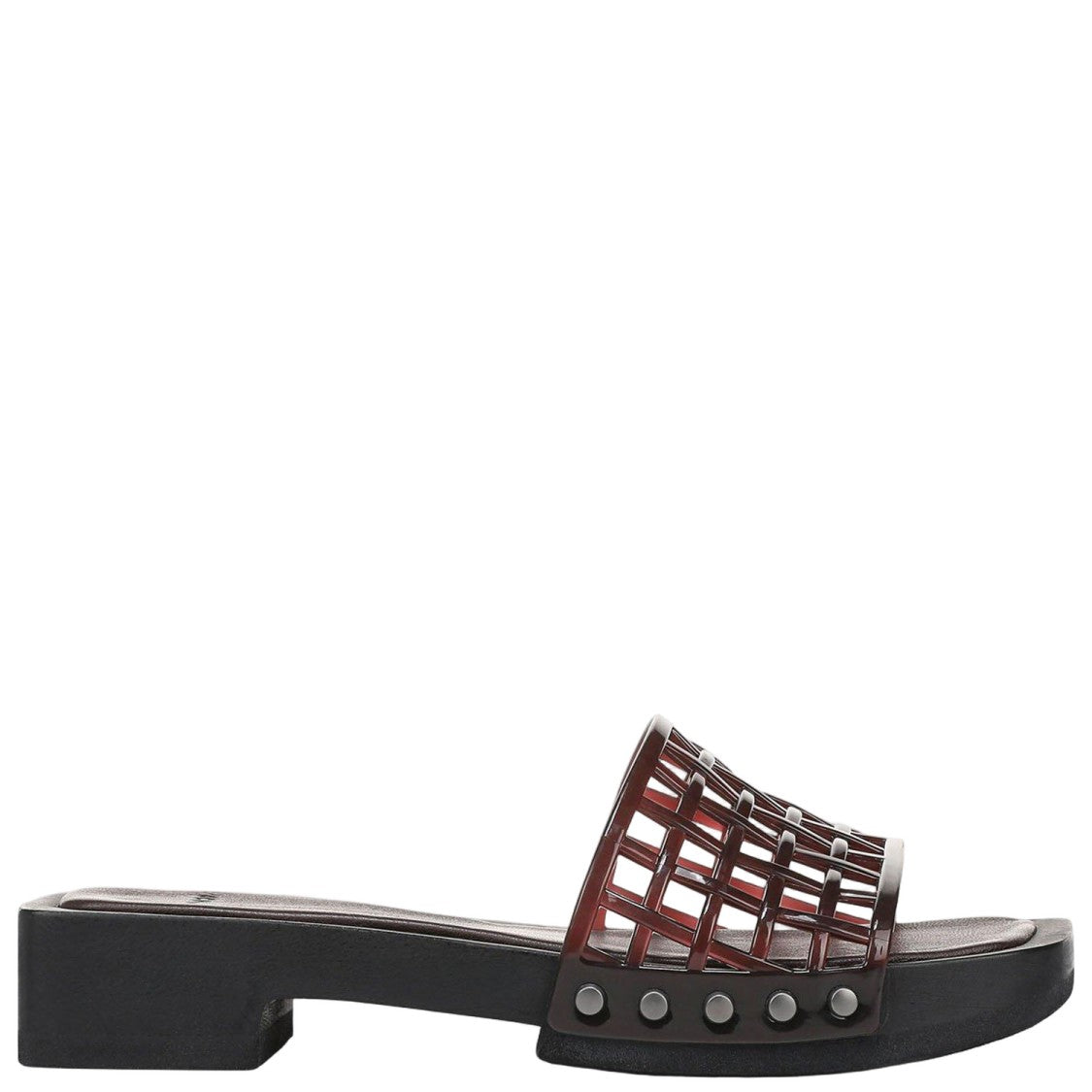 Vince Brown Mesh Sandals With Side Studs