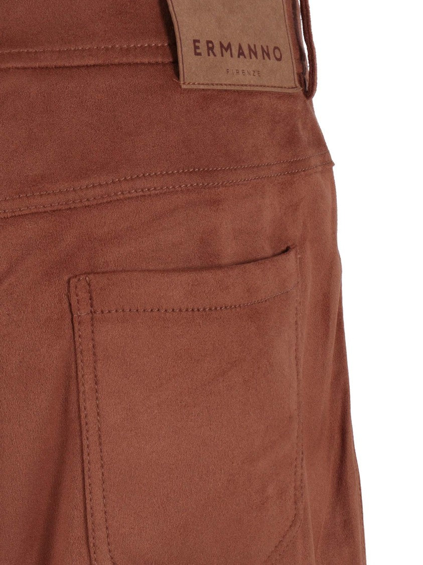 Ermanno Scervino Tailored Suede Brown Shorts