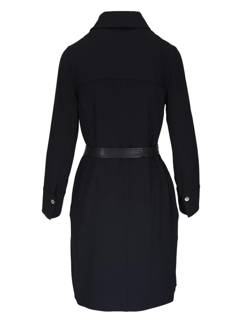 Vince Leather Trim Shirt Dress