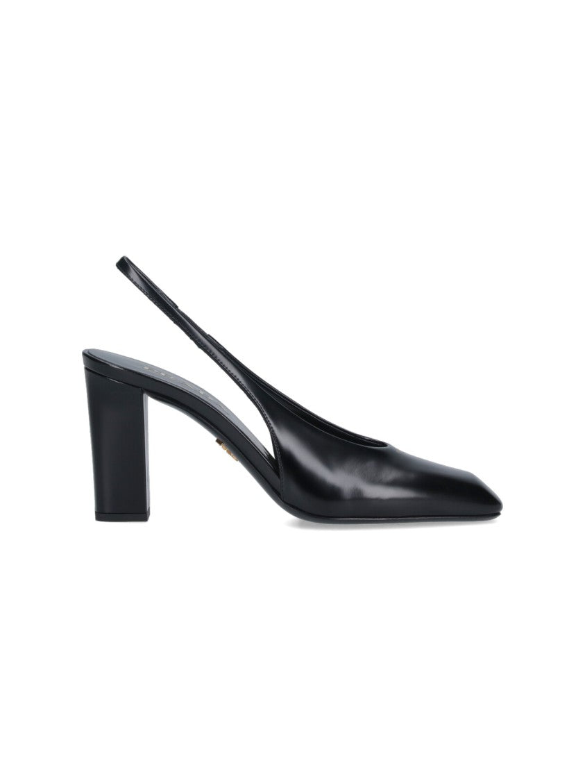 Prada Logo Slingback Pumps – Black
