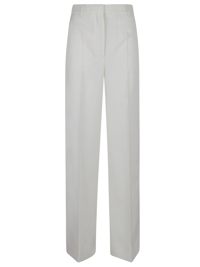Stella Mccartney High-Waisted Cream White Wool Trousers