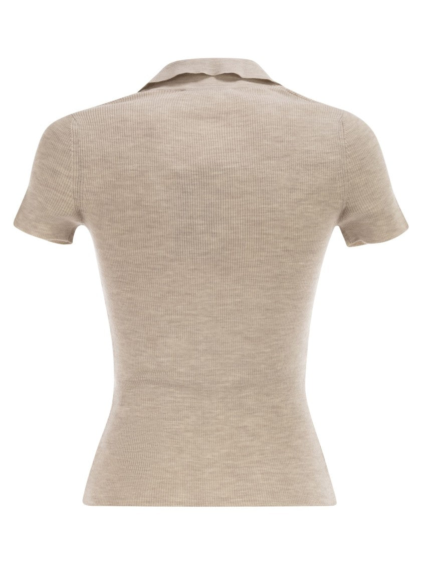 Max Mara Mxmalbero - Ribbed Wool Polo Shirt