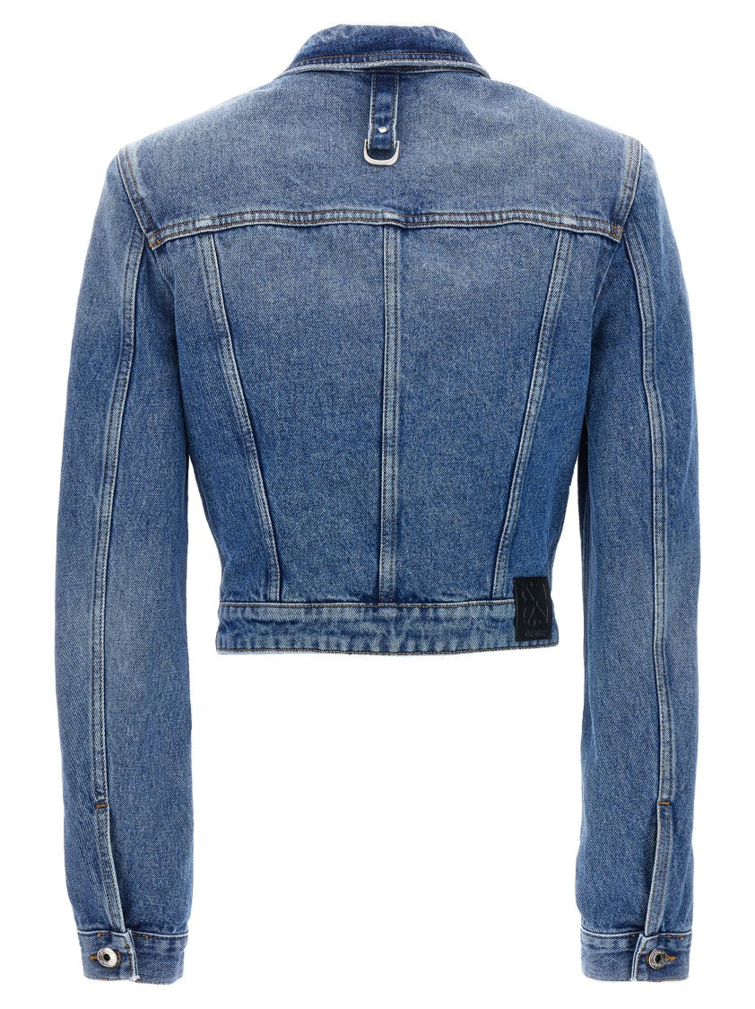 Off-White Cropped Cotton Denim Jacket