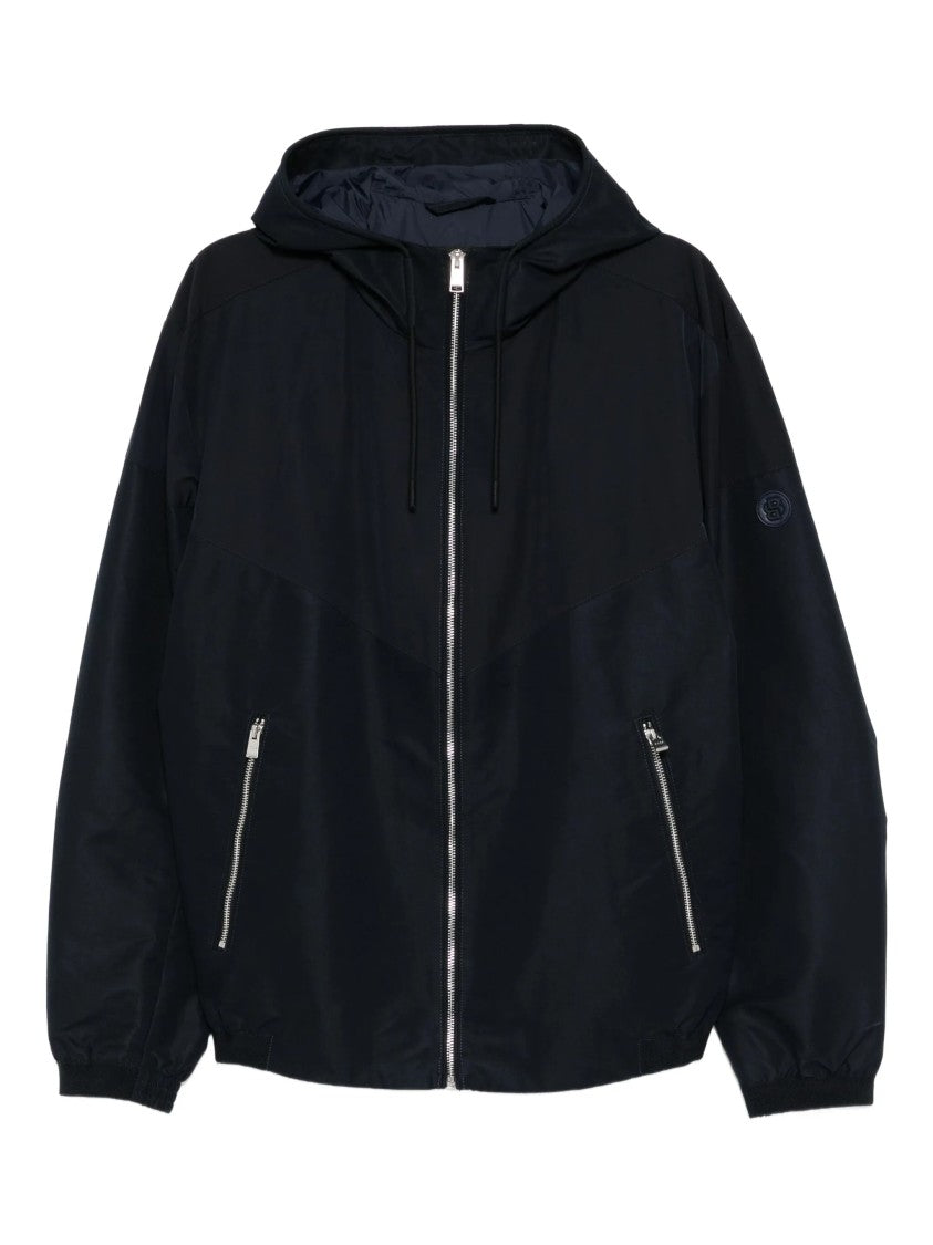 Hugo Boss Blue H Cireno Sleek Zippered Hooded Jacket