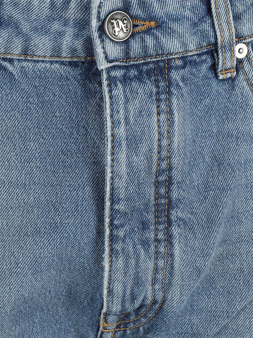 Palm Angels Distressed Grey Denim Jeans