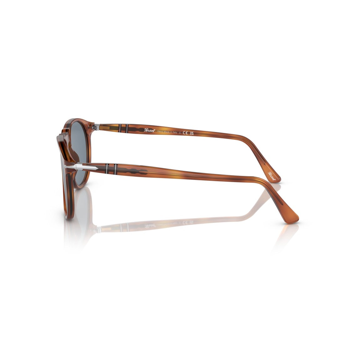 Persol 0Po9649s Translucent Brown Acetate Sunglasses With Round Frame