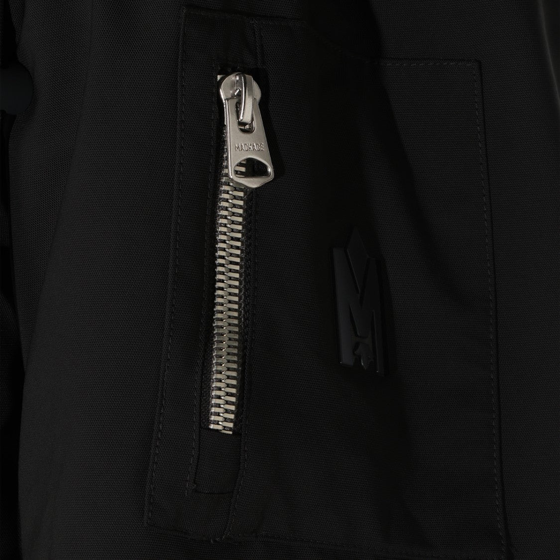 Mackage Quilted High Collar Black Coat With Plush Lining