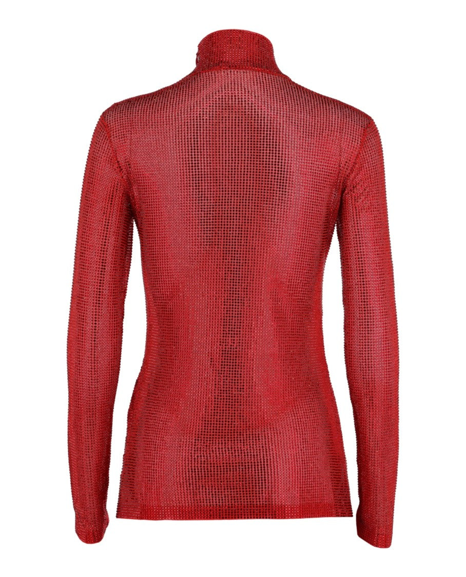 Ferragamo Crystal-Embellished Long Sleeve Top
