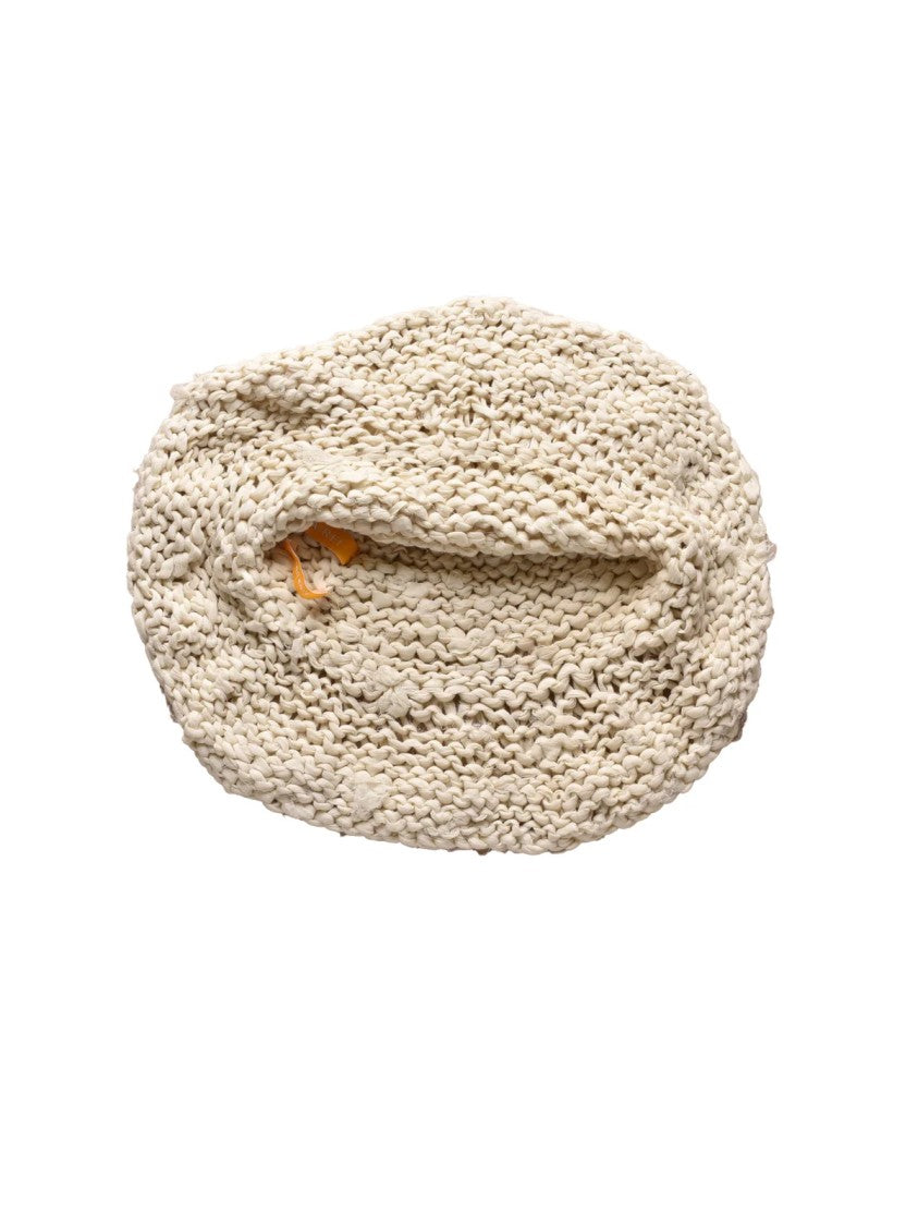 Airei Beige Wide Floppy Brim Cotton Knit Hat