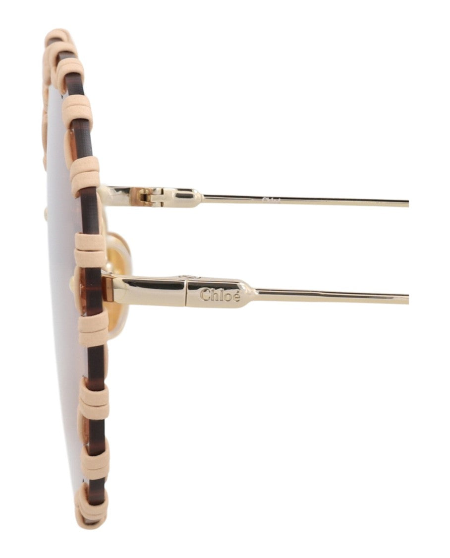 Chloé Round-Frame Metal Sunglasses