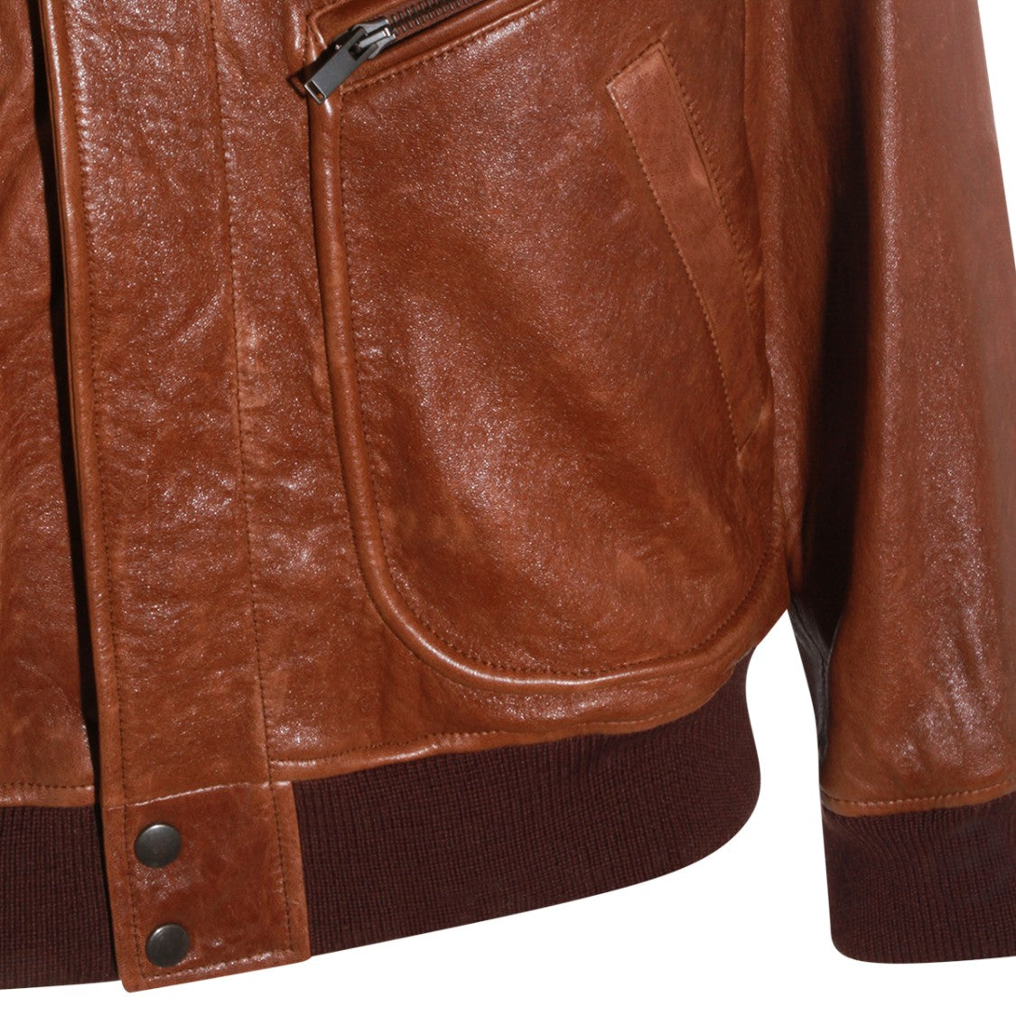 Saint Laurent Brown Leather Jacket
