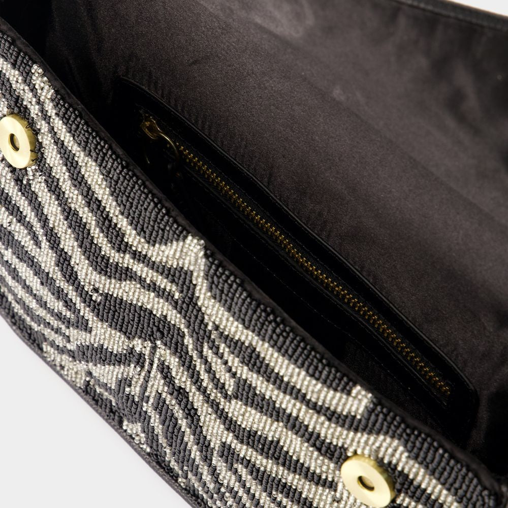 Staud Tommy Beaded Shoulder Bag - Synthetic Leather - Black