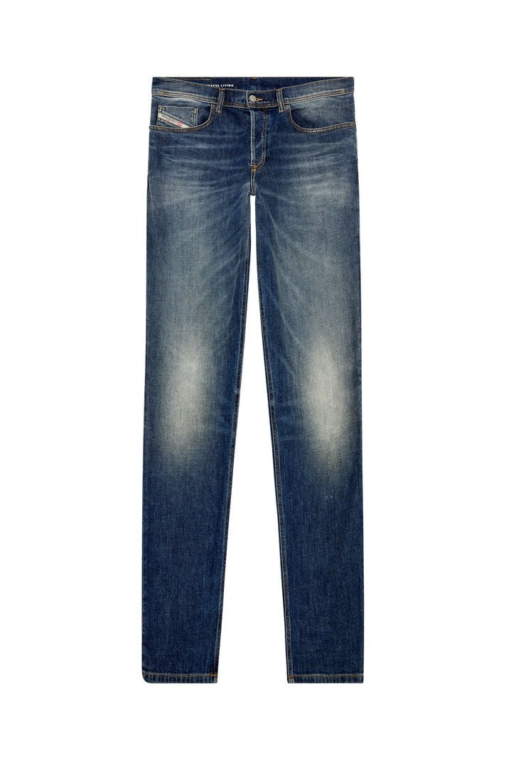 Diesel Blue Cotton Whiskered Jeans