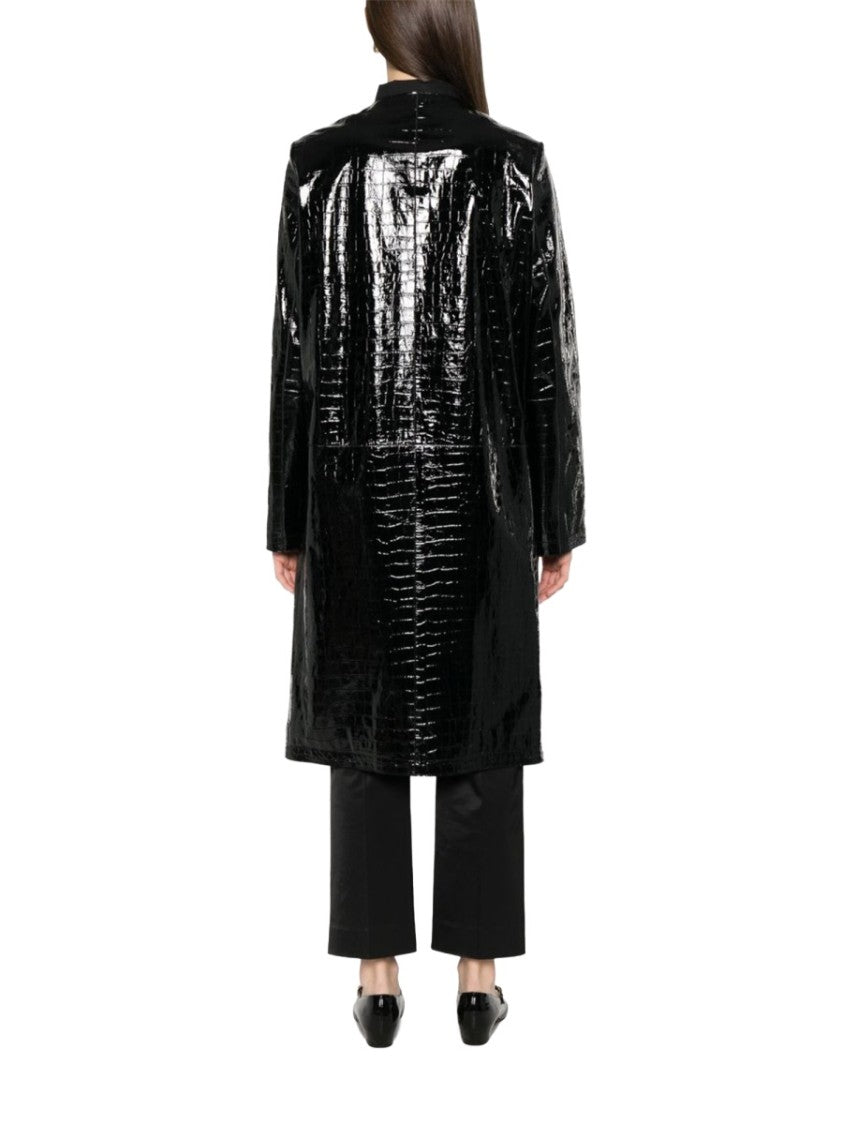 Totême Lamb Leather Crocodile Texture Jacket