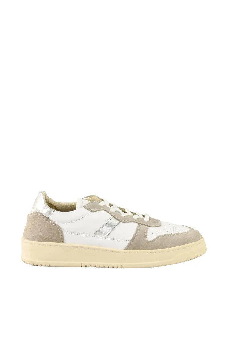 Twelve Style Division Leather Sneakers - White/Beige