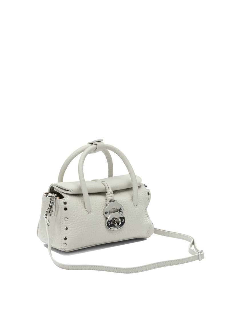 Zanellato Textured Leather Handbag With Flap Closure