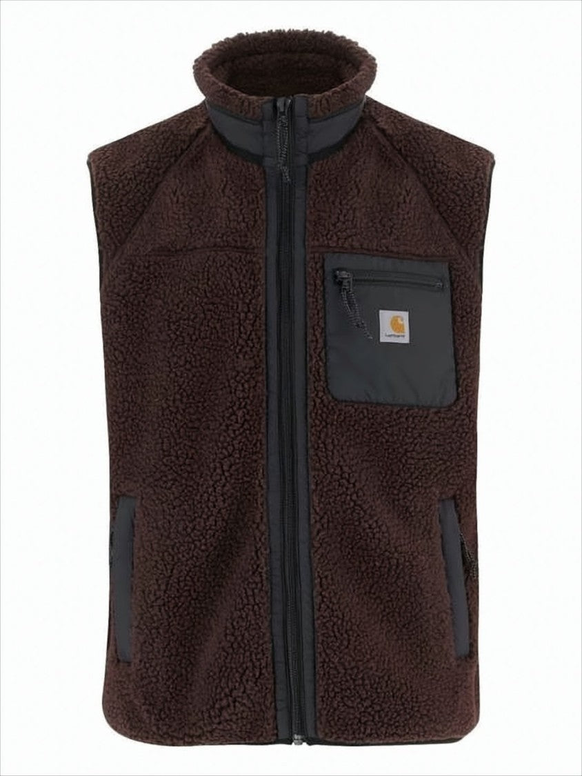 Carhartt Wip Textured Fleece Vest With Plush High Collar