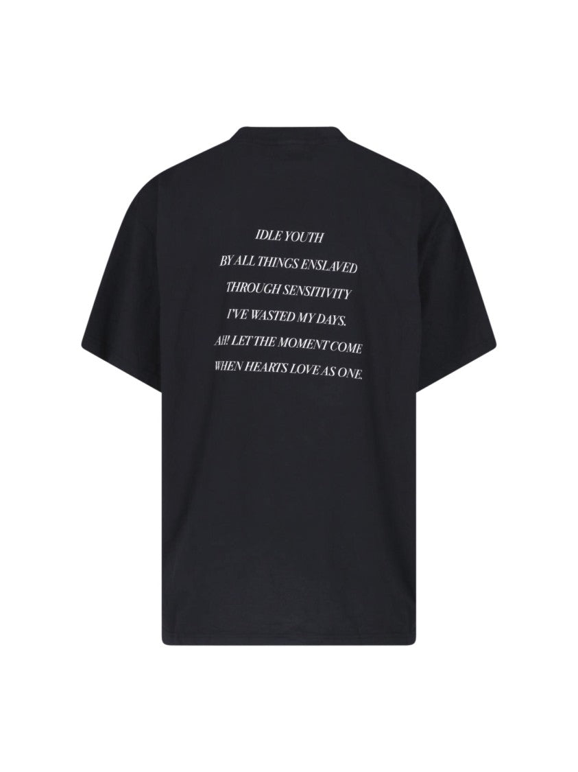 Balenciaga Short-Sleeve T-Shirt With Monochrome Floral Print