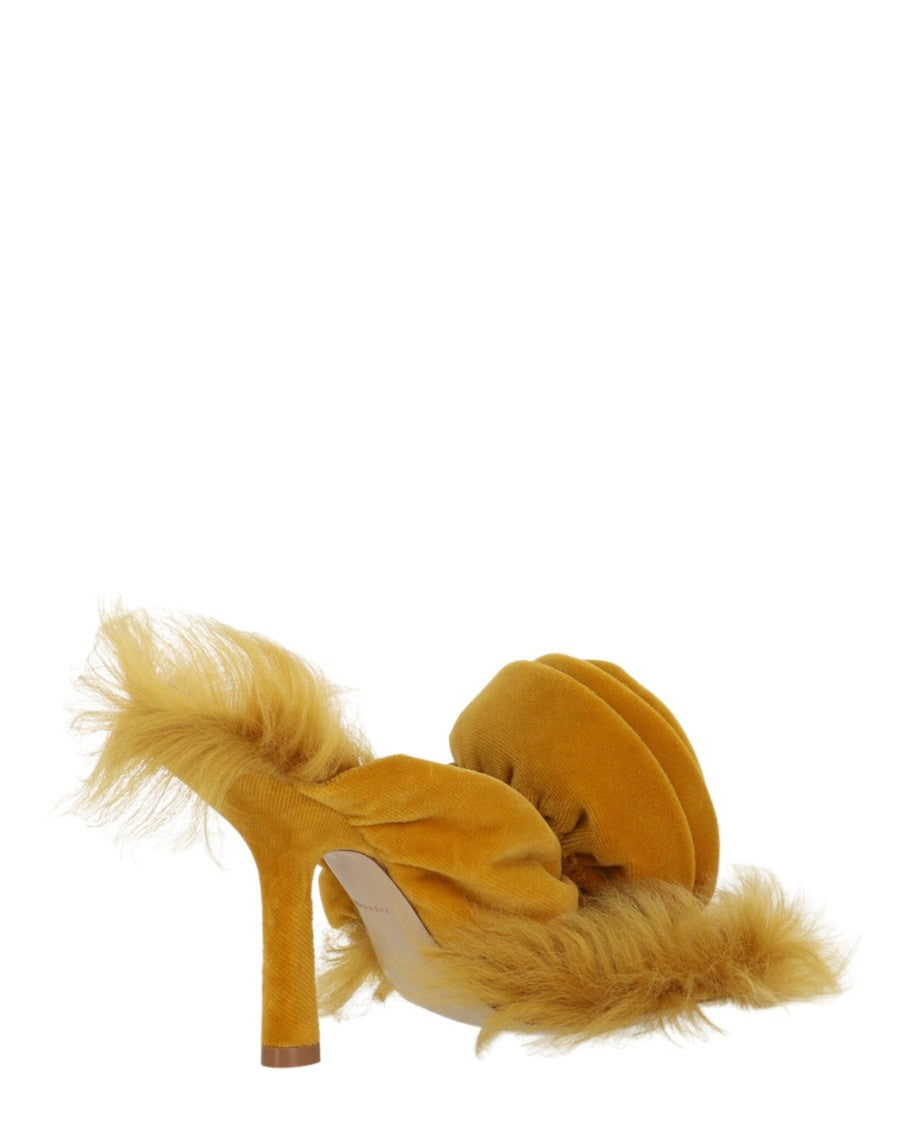 Burberry Step Rose Velvet Heeled Sandals