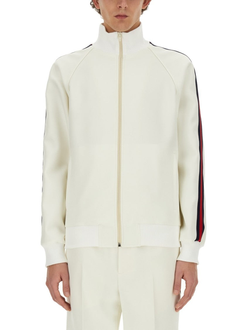 Gucci Zippered Jacket With High Collar In Streamlined Design