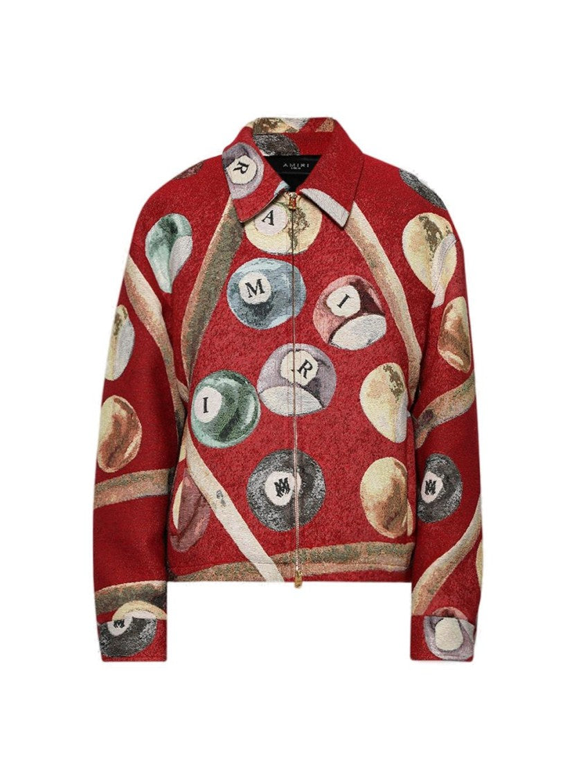 Amiri Billiards Tapestry Blouson Deep Red
