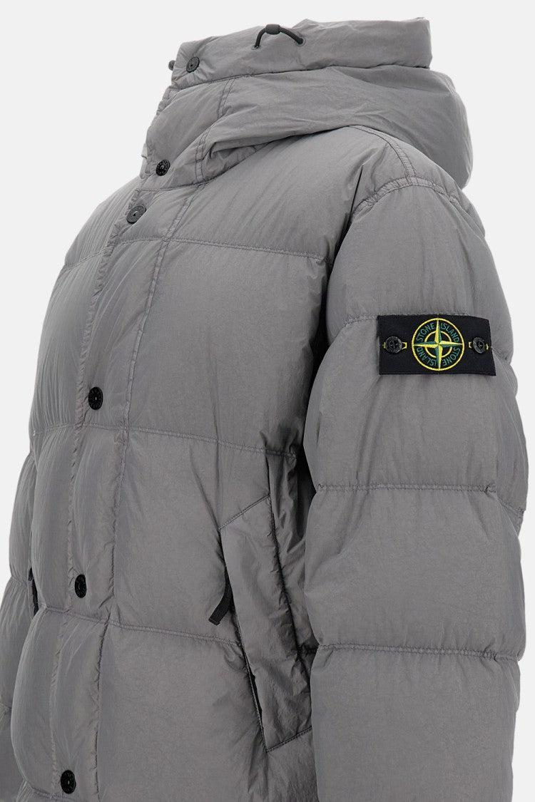 Stone Island Long Puffer Jacket With Hood