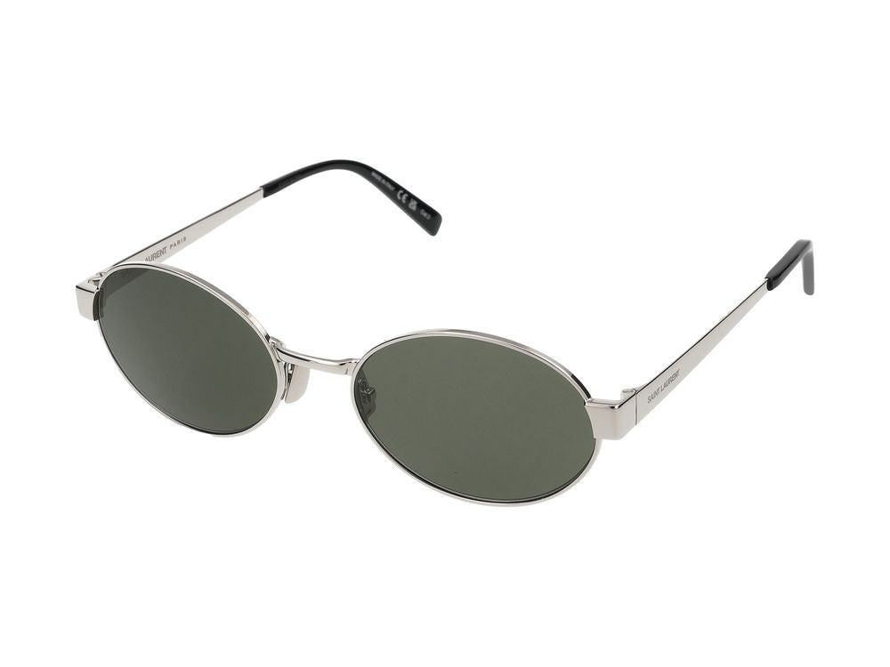 Saint Laurent Silver Round Silver-Finish Sunglasses