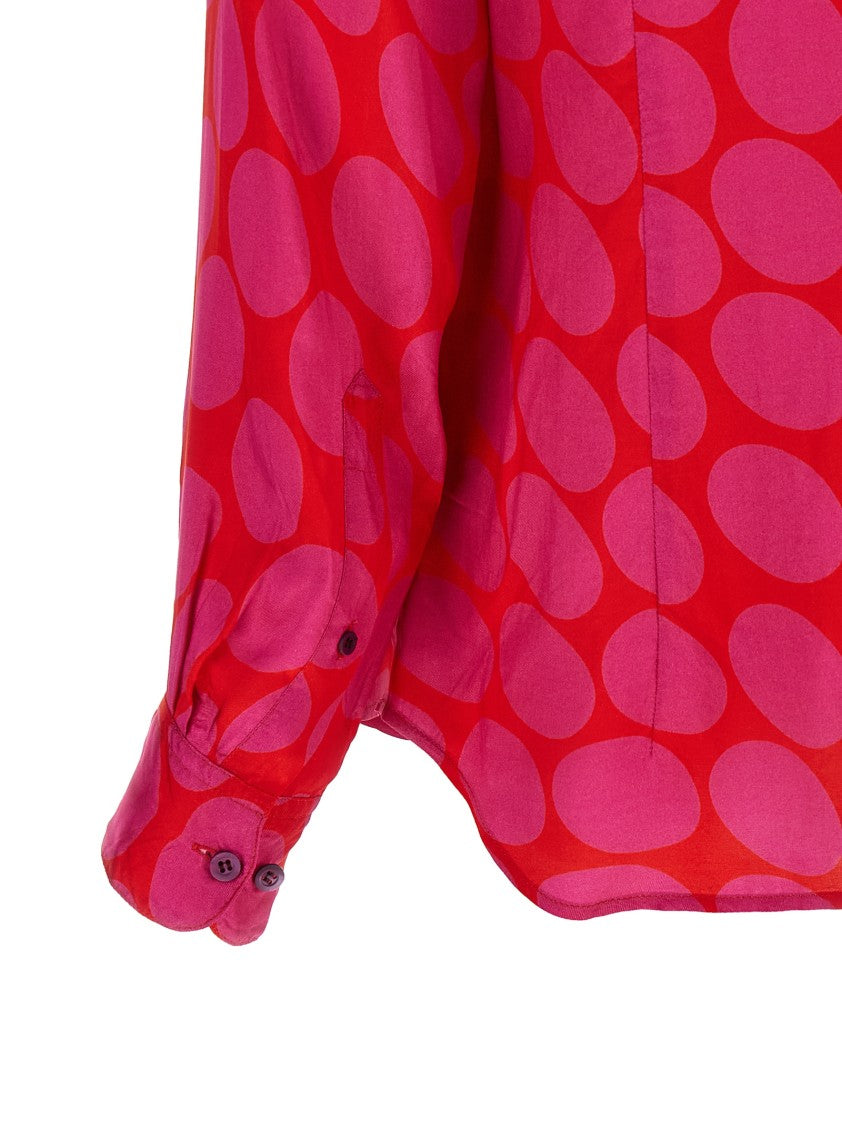 Dries Van Noten 'Chowy' Polka Dot Wrinkled Viscose Shirt