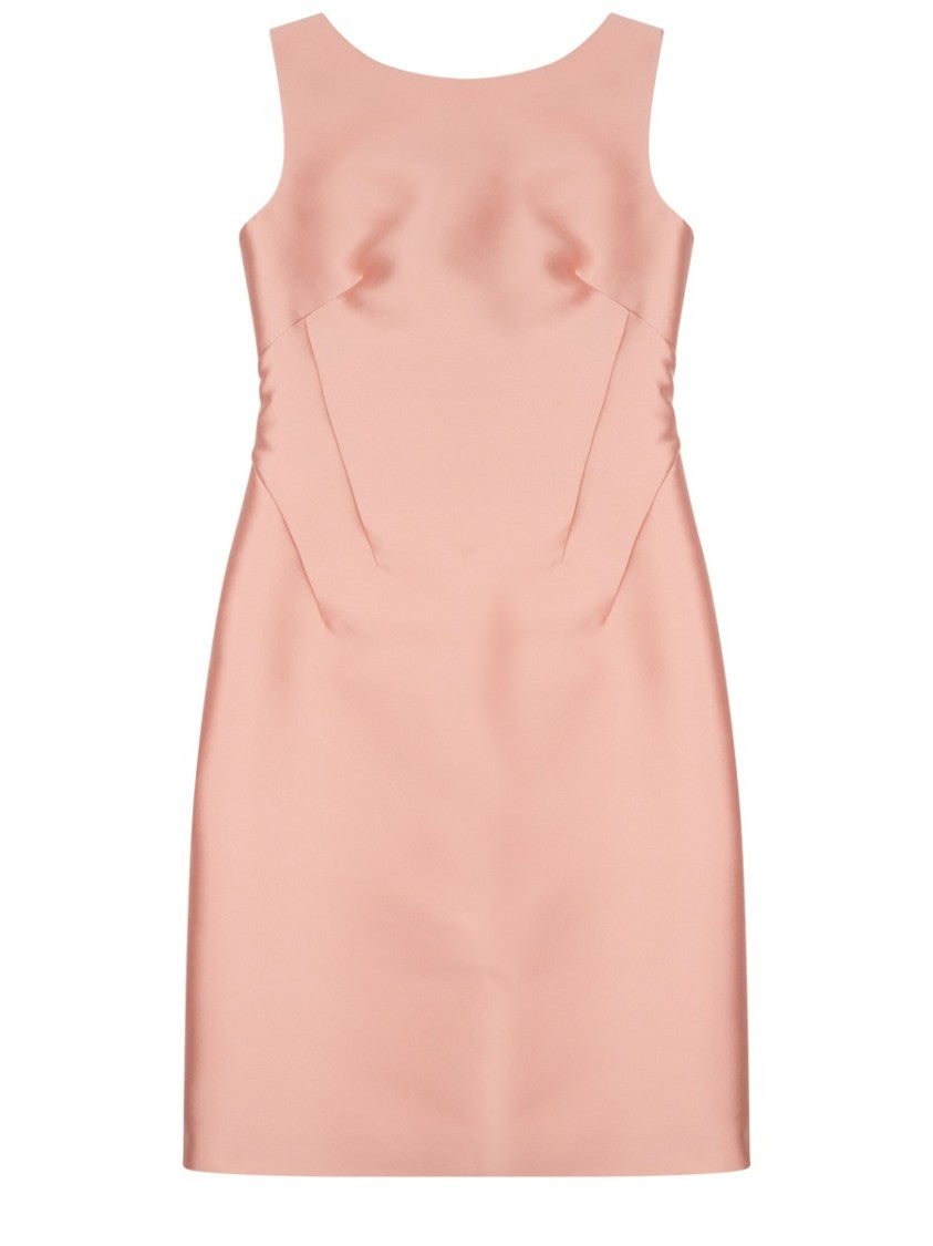 Alberta Ferretti Blush Pink Satin Midi Dress