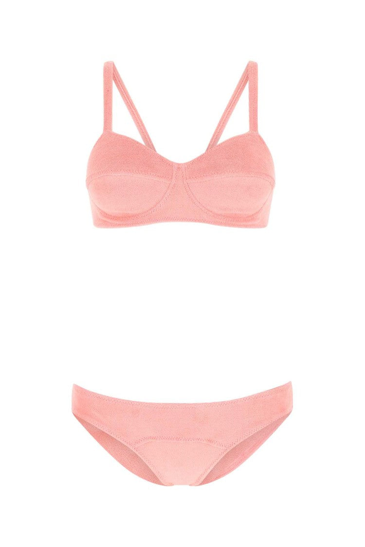 Lisa Marie Fernandez Pink Stretch Terry Goldwyn Bikini