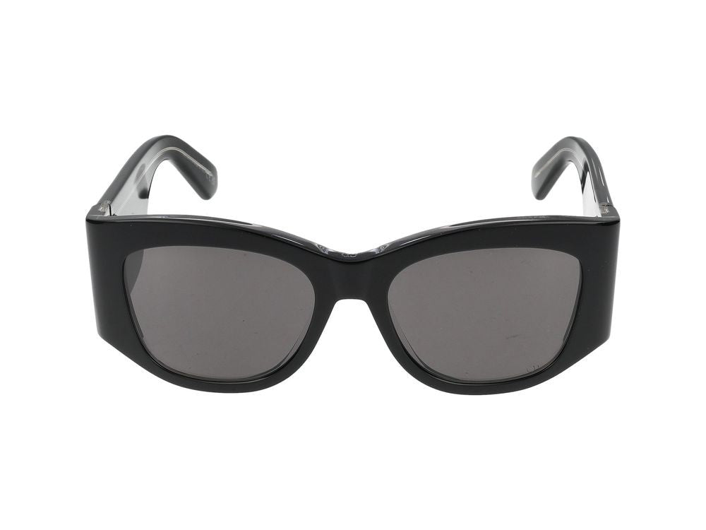 Dior Black Sunglasses With Rounded Lenses And Slim Temples