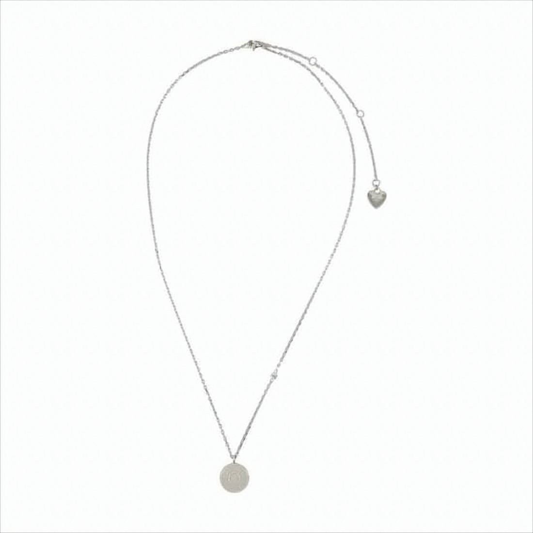 Acne Studios Semi-Matte Silver Necklace With Engraved Pendant