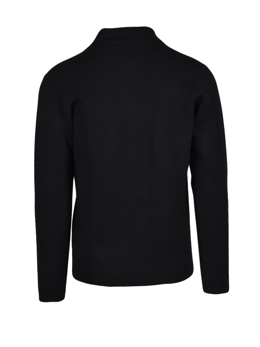 Filippo De Laurentiis Black Merino Wool Cardigan