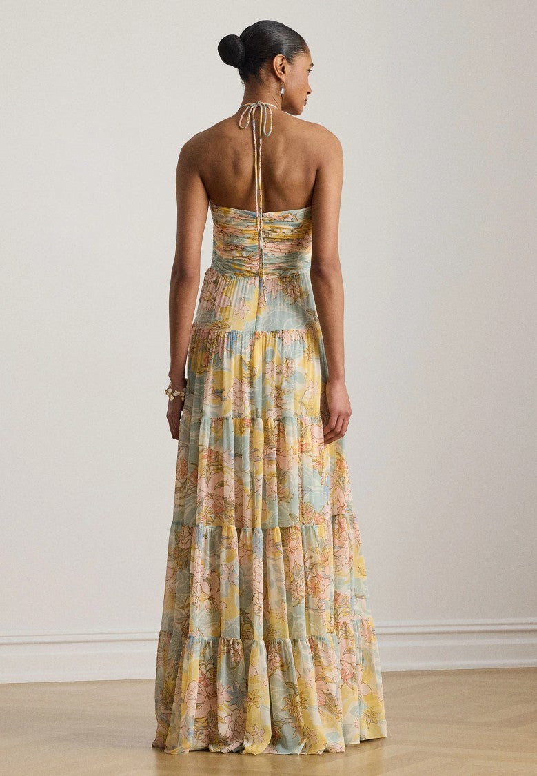 Lauren Ralph Lauren Tiered Floral Maxi Dress With Halter Neckline