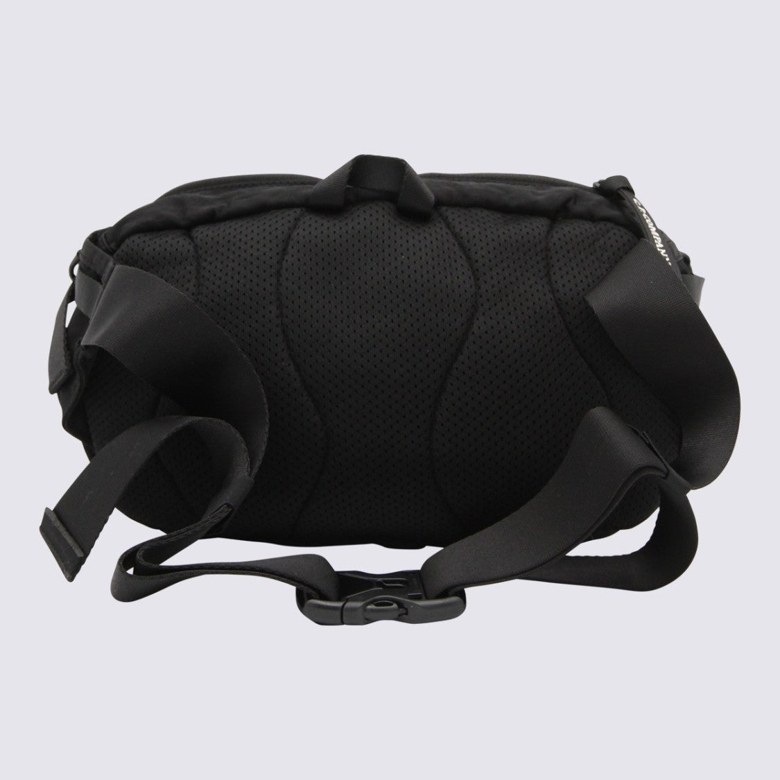 C.P. Company Compact Black Waist Bag With Circular Logo And Adjustable Straps
